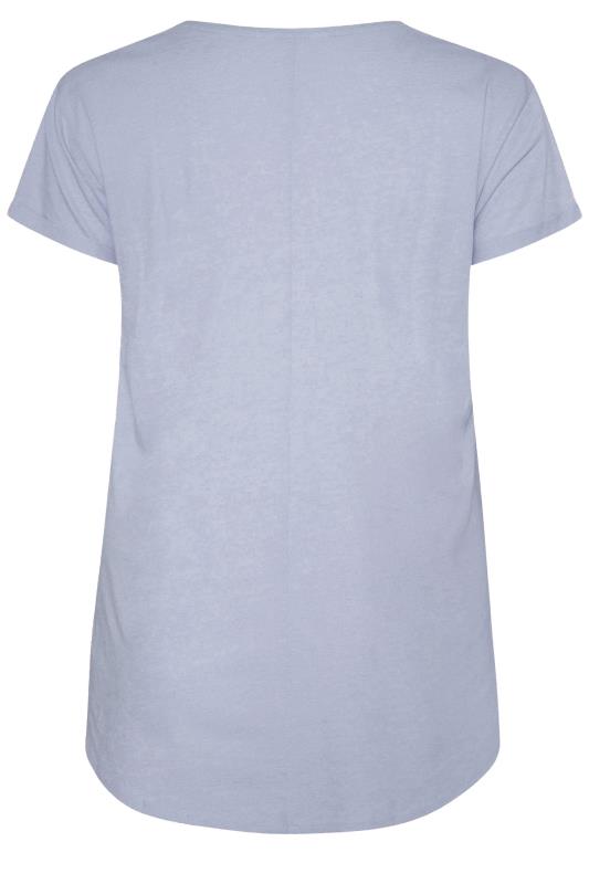 YOURS FOR GOOD Curve Blue Cotton Blend Pocket T-Shirt 6