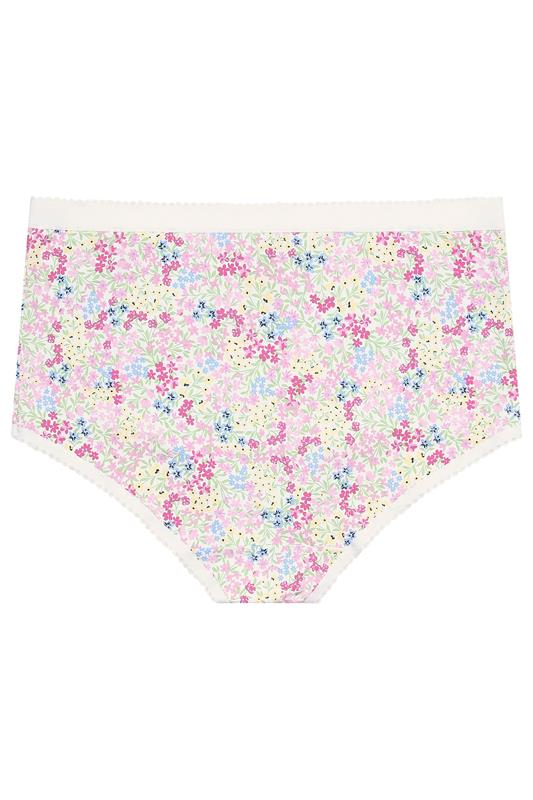 YOURSET 5 PACK Plus Size Pink Floral Spring Full Briefs | Yours Clothing 7