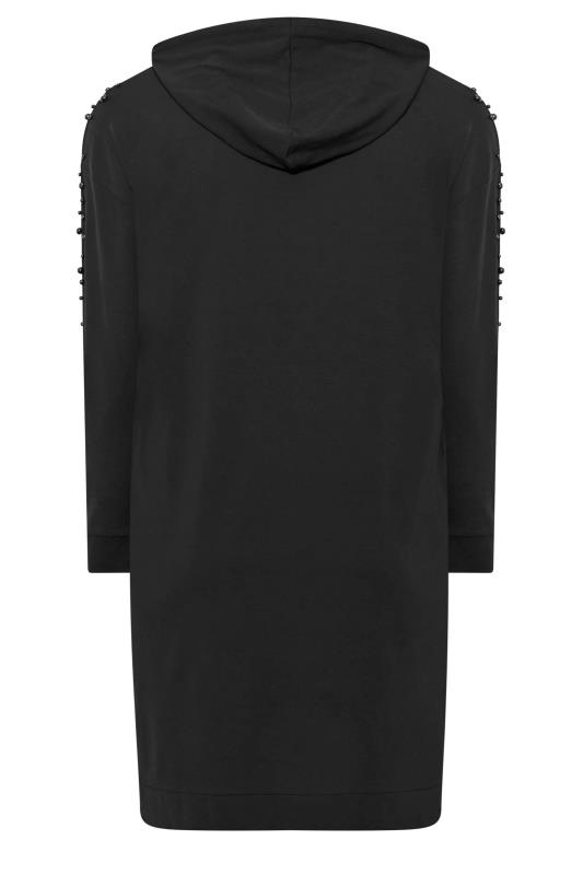 Plus Size Black Embellished Hoodie Dress | Yours Clothing 7