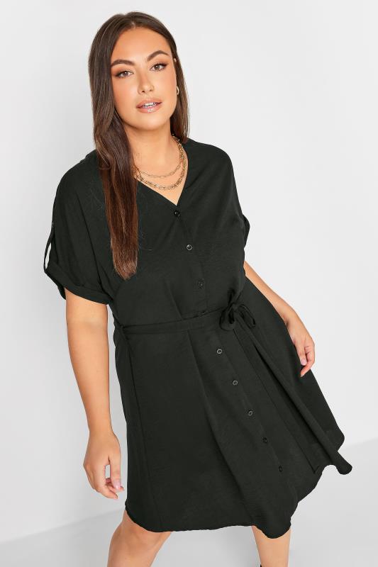  Grande Taille YOURS Curve Black Utility Shirt Dress