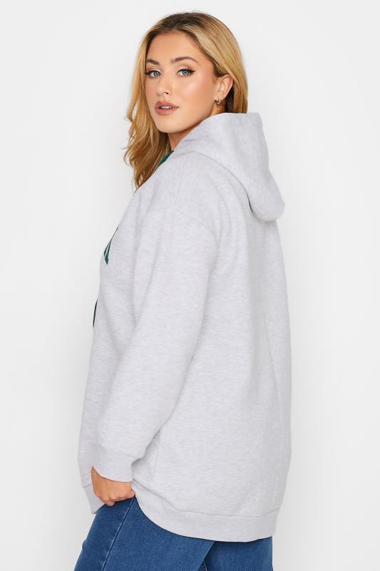Plus Size Grey 'New York 1998' Slogan Hoodie | Yours Clothing 3