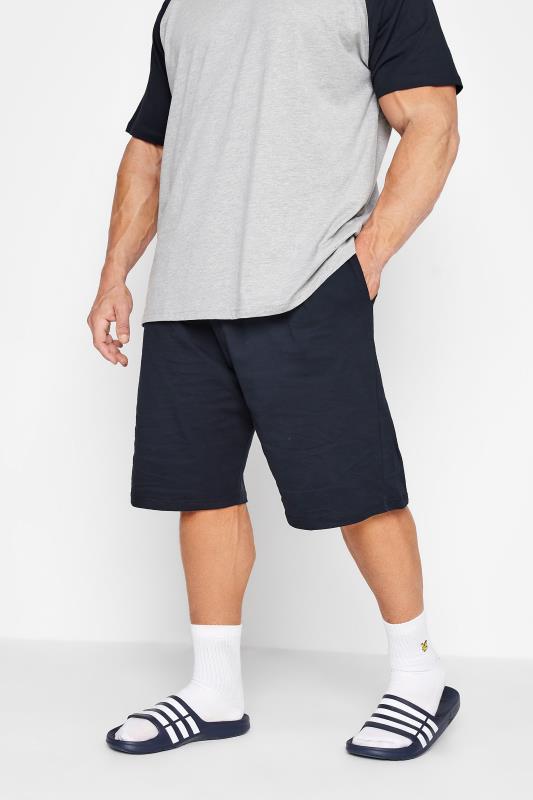 KAM Big & Tall Navy Blue Raglan T-Shirt & Shorts Set 2