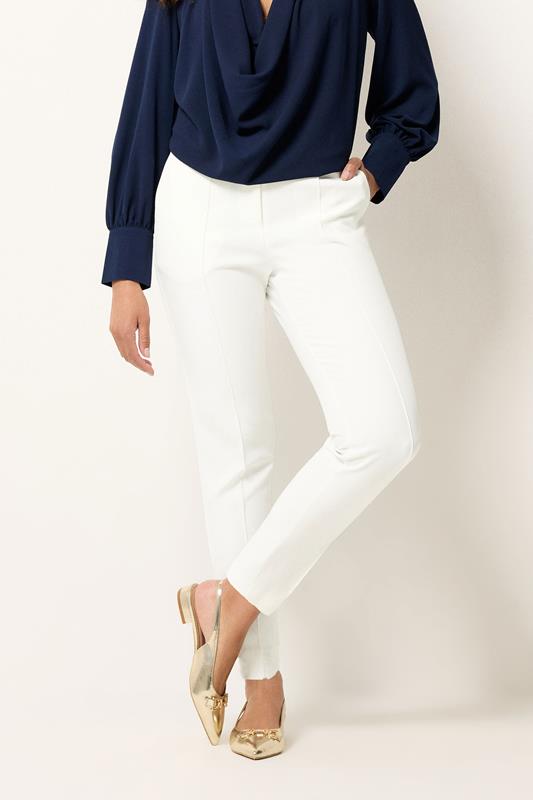  M&Co pantalones de sastre blancos con jaretas
