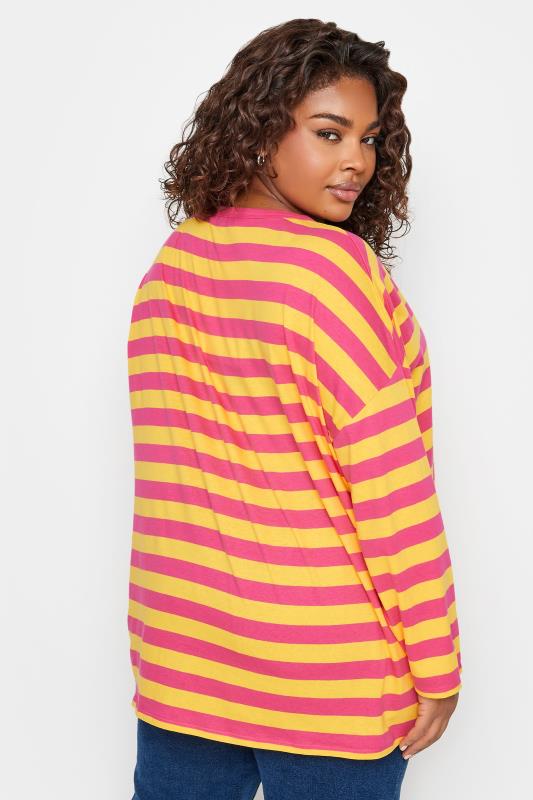 LIMITED COLLECTION Plus Size Pink & Yellow Stripe Top | Yours Clothing