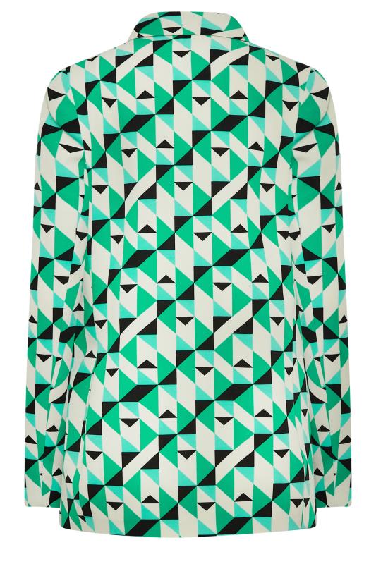 LTS Tall Green & White Geometric Print Tailored Blazer | Long Tall Sally  7