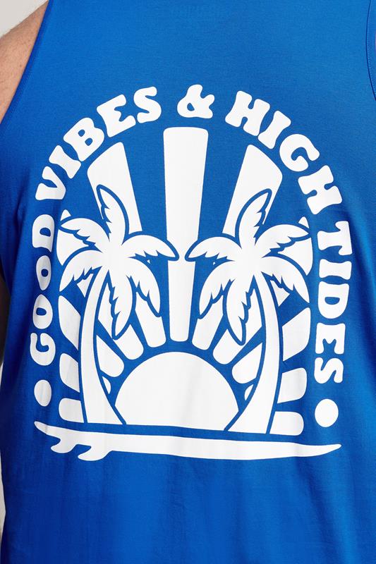 BadRhino Big & Tall Blue Extra Long Good Vibes Vest Top | BadRhino 4