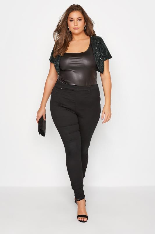 Plus Size YOURS LONDON Black Sequin Embellished Shrug Cardigan | Yours Clothing 2