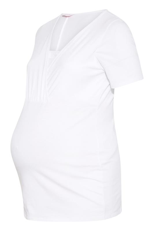 Plus Size BUMP IT UP MATERNITY White Cotton Nursing Top | Yours Clothing 5