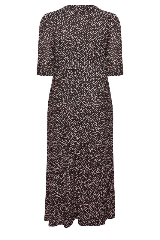 Plus Size Black Leaf Print V-Neck Maxi Dress | Yours Clothing 7