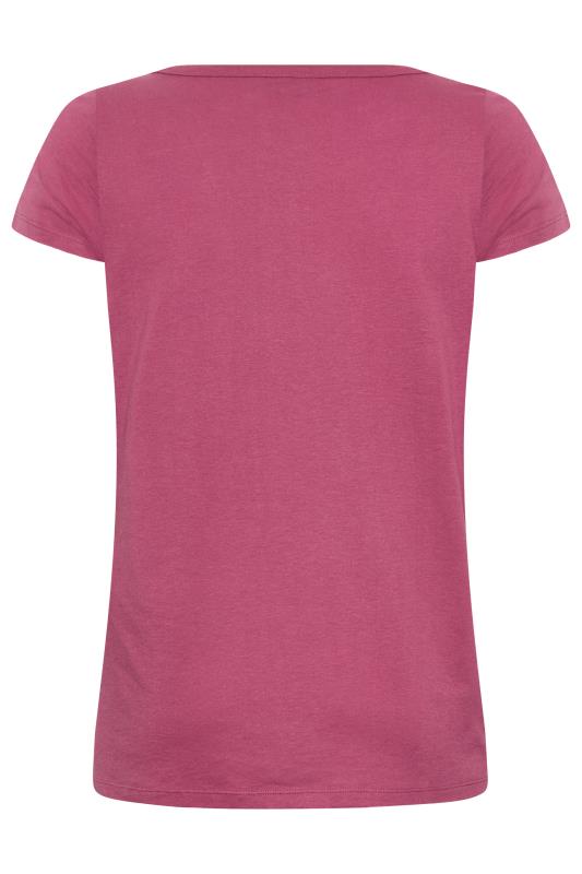 Curve Plus Size Pink Basic Short Sleeve T-Shirt  - Petite| Yours Clothing  7