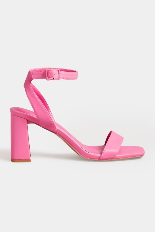 LTS Pink Block Heel Sandal in Standard D Fit | Long Tall Sally 3