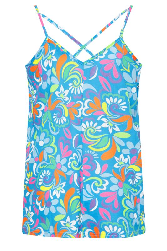 LIMITED COLLECTION Curve Plus Size Blue Abstract Swirl Print Cami Top | Yours Clothing  7