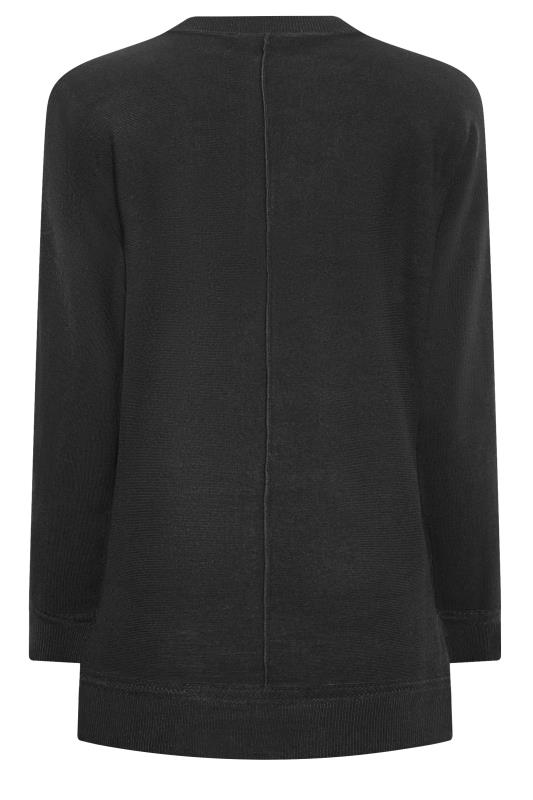 YOURS Plus Size Black Front Seam Detail Jumper | Yours Clothing 7