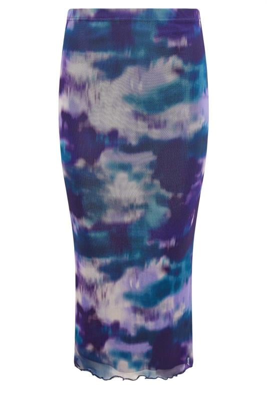 PixieGirl Purple Tie Dye Print Mesh Maxi Skirt | PixieGirl  5
