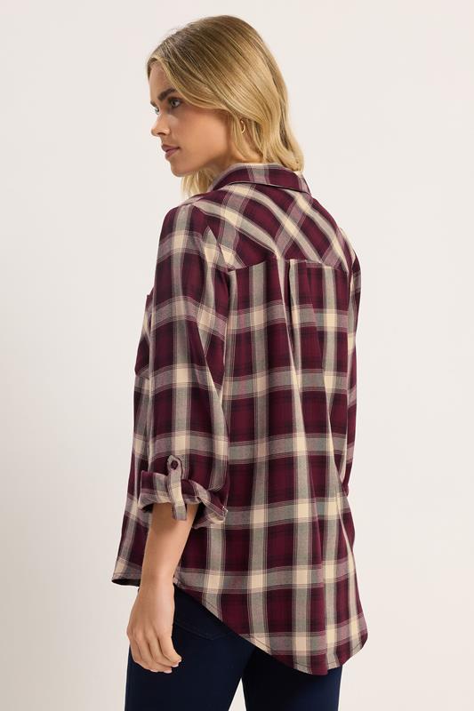 M&Co Petite Berry Red Check Shirt | M&Co 2