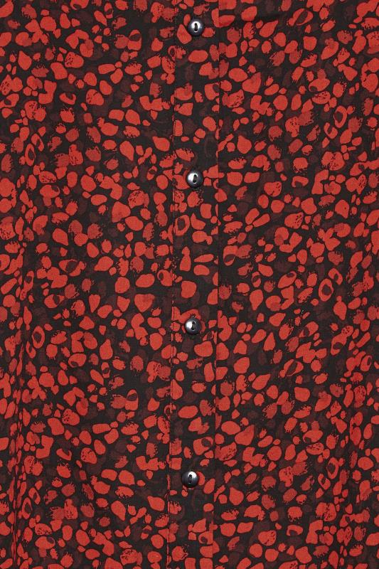 YOURS Curve Red Animal Print Notch Neck Blouse | Yours Clothing 5