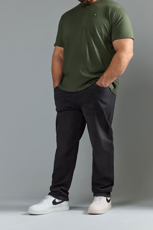  BadRhino Big & Tall Jean stretch droit noir délavé