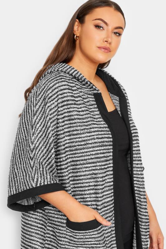 YOURS LUXURY Curve Black Stripe Hooded Cardigan | Yours Clothing 4