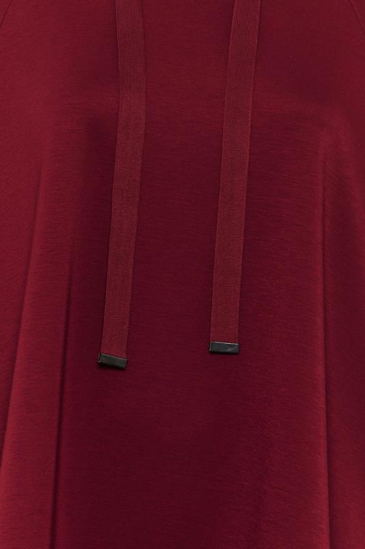 YOURS LUXURY Plus Size Red Tie Detail Oversized Hoodie | Yours Clothing 5