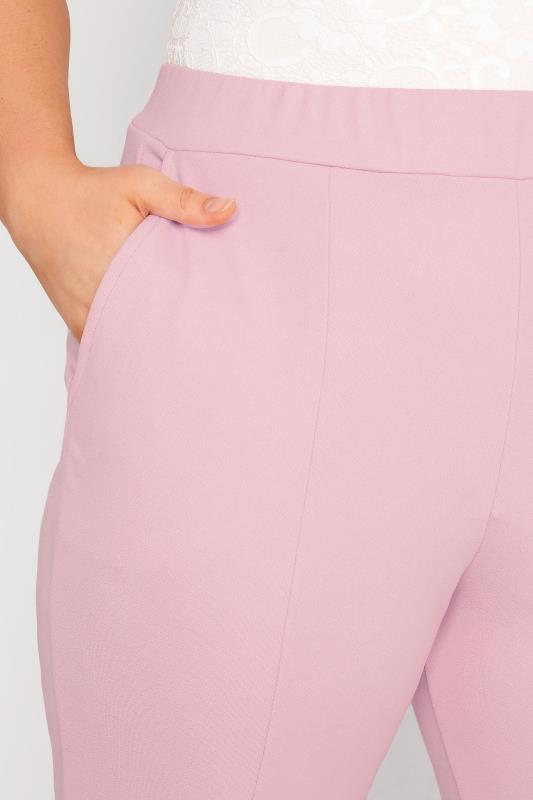 LIMITED COLLECTION Curve Dusky Pink Split Hem Tapered Trousers 3