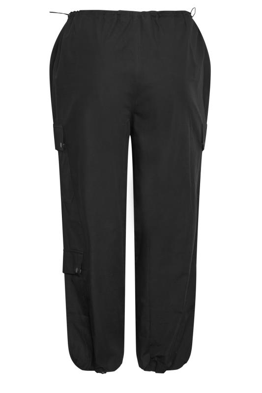 Womens Yours Curve True Smudged Cargo Trousers - Black