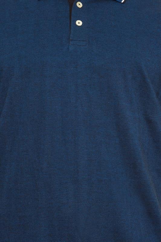 BadRhino Big & Tall Dark Blue Birdseye Polo Shirt | BadRhino 3
