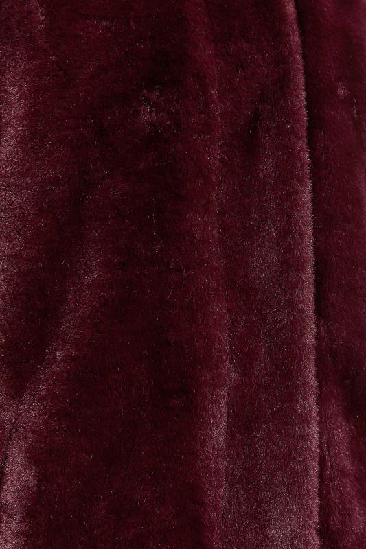 LTS Tall Women's Dark Red Faux Fur Hooded Gilet | Long Tall Sally 5