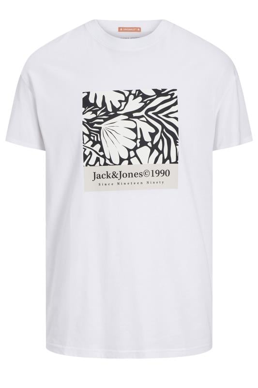 JACK & JONES Big & Tall White Branded Graphic Short Sleeve T-Shirt | BadRhino 2