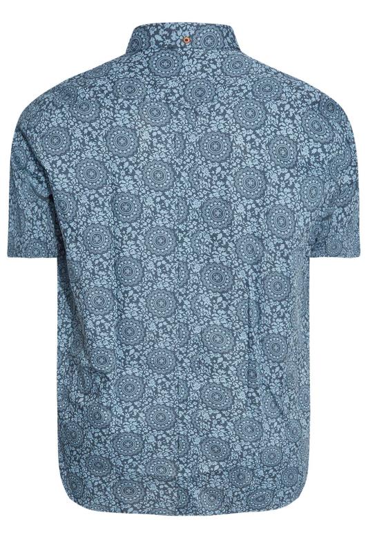 BEN SHERMAN Big & Tall Navy Blue Floral Print Shirt 4