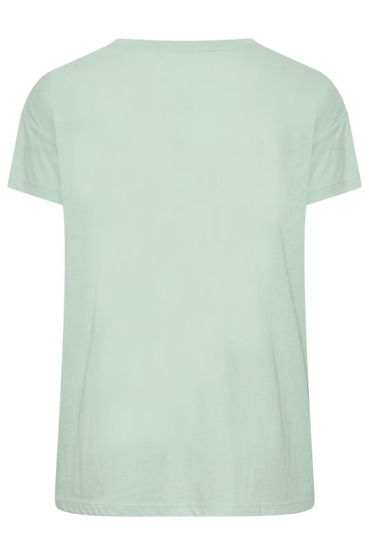 YOURS Plus Size Green 'Miami' Print Varsity T-Shirt | Yours Clothing 8