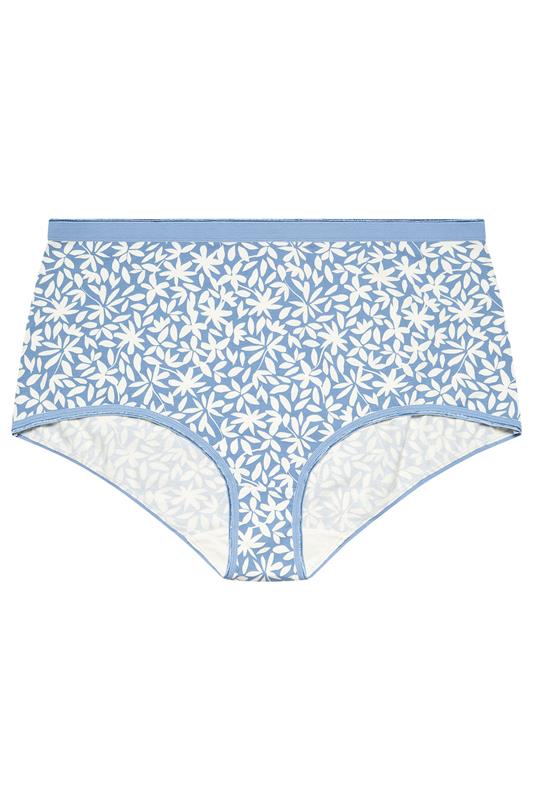 YOURSET 5 PACK Plus Size Blue Leaf Print Full Briefs | Yours Clothing 10