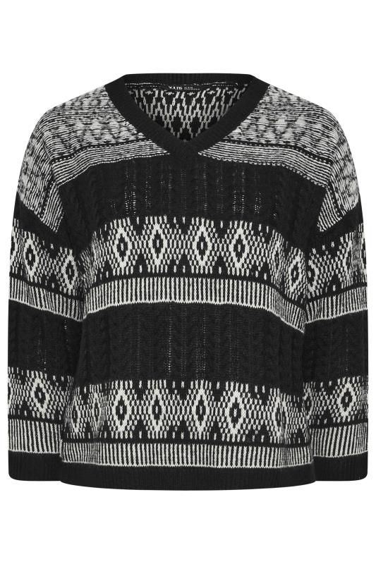 YOURS Plus Size Black Abstract Pattern Jumper | Yours Clothing 6