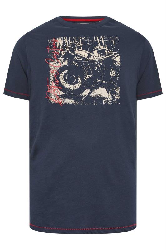 D555 Big & Tall Navy Blue Motorbike T-Shirt | BadRhino 2