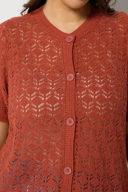 YOURS Plus Size Burnt Orange Button Through Cardigan | Yours Clothing 4
