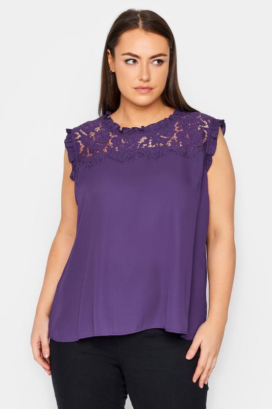 Plus Size  Evans Purple Lace Blouse