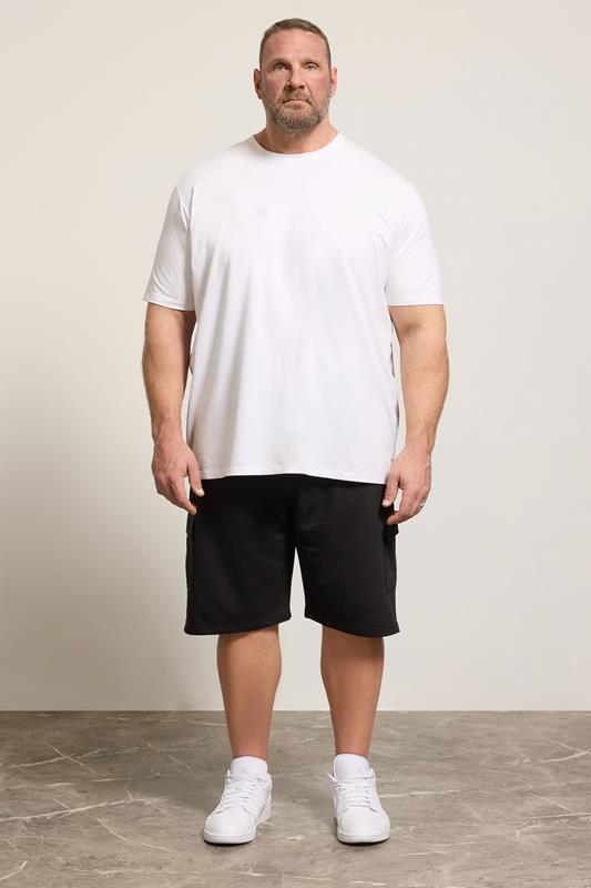 KAM Big & Tall Black Jersey Cargo Shorts | BadRhino 1