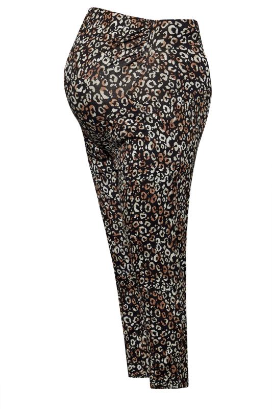 BUMP IT UP MATERNITY Plus Size Black Leopard Print Stretch Harem Trousers | Yours Clothing 5