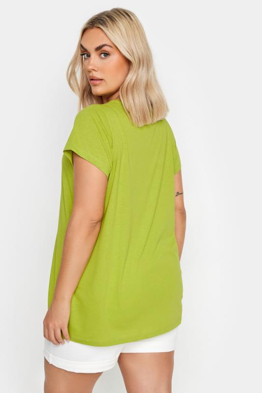YOURS Plus Size Green Short Sleeve Cotton Blend T-Shirt | Yours Clothing 4