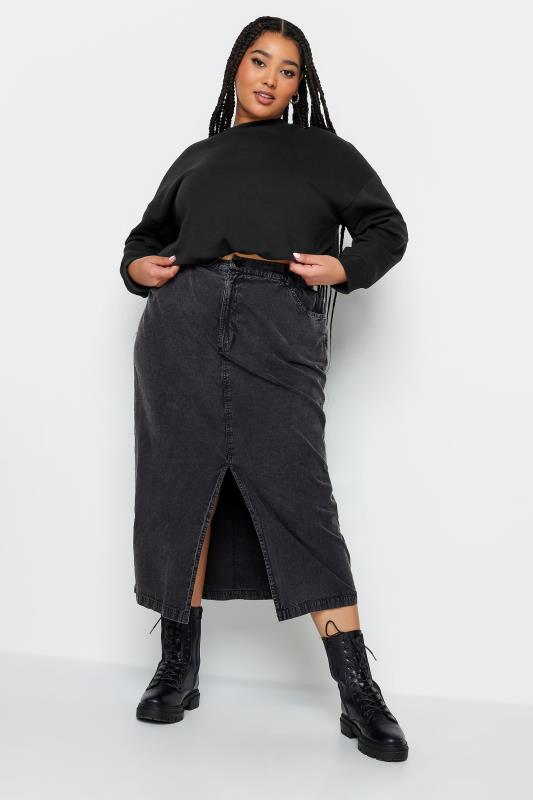 LIMITED COLLECTION Plus Size Black Cropped Sweatshirt | Yours Clothing 3