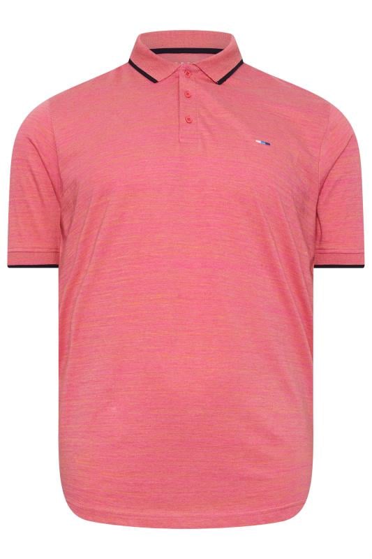 BadRhino Big & Tall Pink Injected Slub Polo Shirt | BadRhino 3