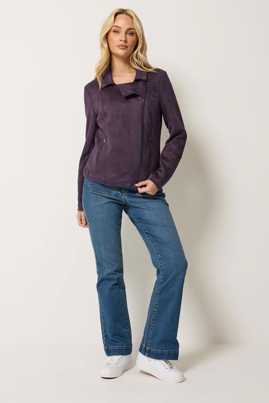 M&Co Purple Faux Suede Biker Jacket | M&Co 1