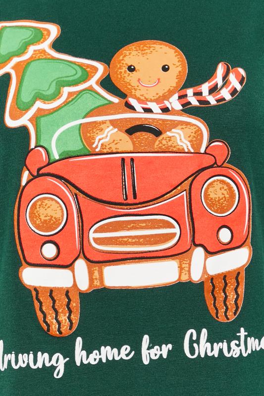 Petite Green 'Driving Home' Gingerbread Christmas T-Shirt | PixieGirl 5