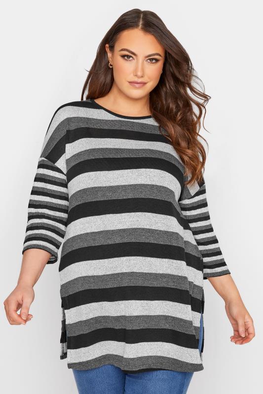 Curve Grey Striped Sweatshirt 1