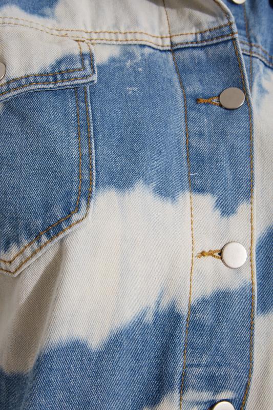 Plus Size Blue Bleach Stripe Denim Jacket | Yours Clothing 5