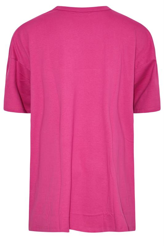 Plus Size Pink Oversized Tunic T-Shirt Dress | Yours Clothing 7
