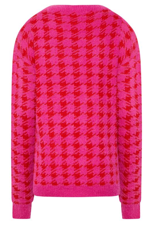 LTS Tall Pink Dogtooth Check Jumper 7