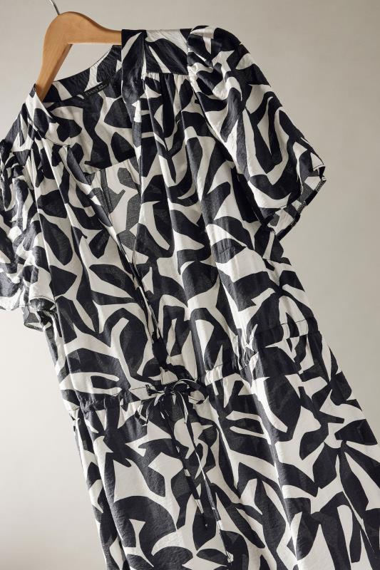 EVANS Plus Size Black Abstract Print Midi Shirt Dress | Evans  10