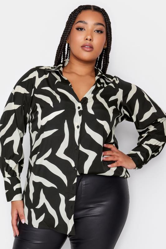 YOURS Plus Size Black Zebra Print Shirt | Yours Clothing 1