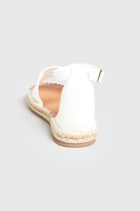 LTS White Espadrille Sandals In Standard Fit| Long Tall Sally  4