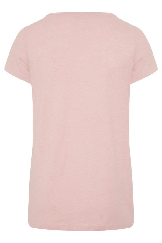 Pink Marl Basic T-Shirt | Yours Clothing 5